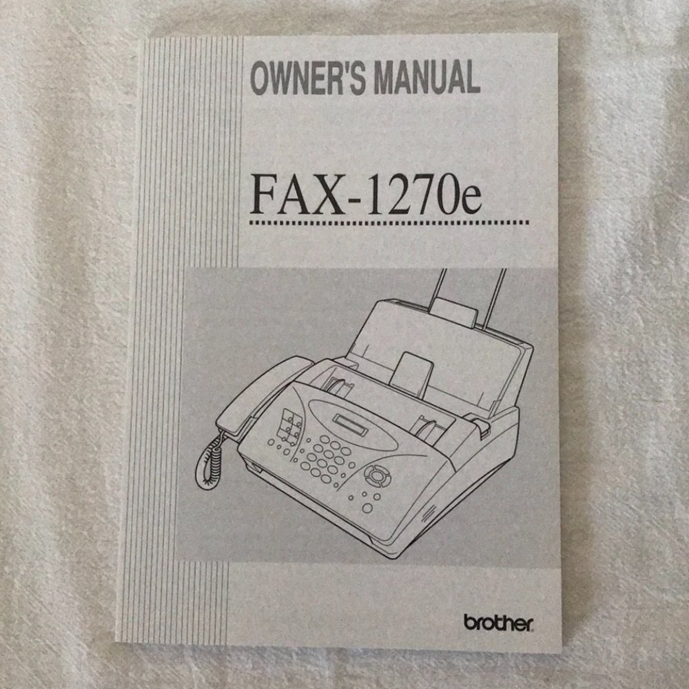 Brother Fax 1270e Owner's Manual